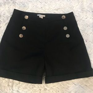 High waisted black H&M shirts with gold buttons